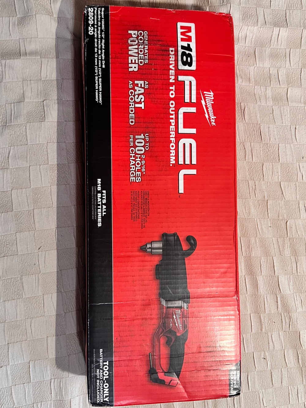 Tool only brand new Milwaukee M18 FUEL Super Hawg 1/2” Right Angle Drill 2809-20